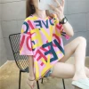 Printed creative short-sleeved girl T-shirt 2021 Summer new style plus-size loose casual slimming top Specification image